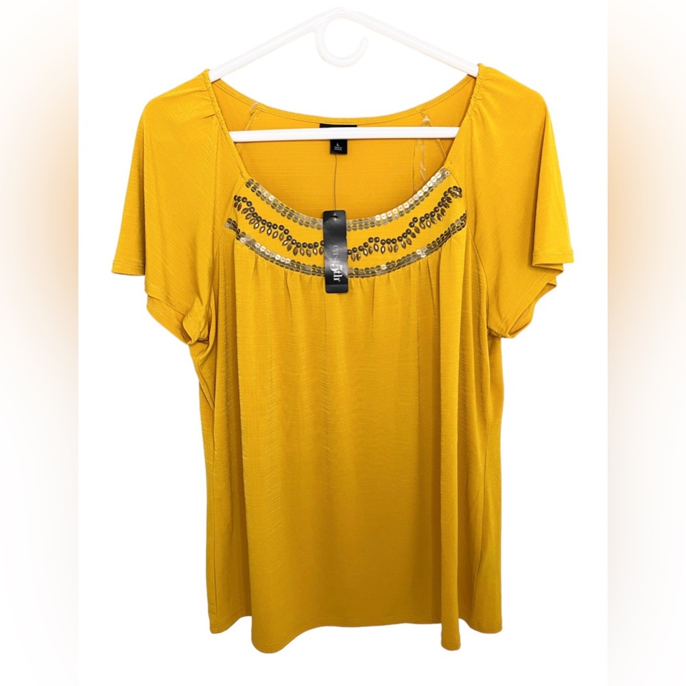 East 5th Women’s Yellow Beaded Dress Top